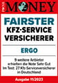 Focus Money zeichnet die ERGO Kfz-Versicherung in Ausgabe 11/2023 als "fairster Kfz-Service-Versicherer" aus.
